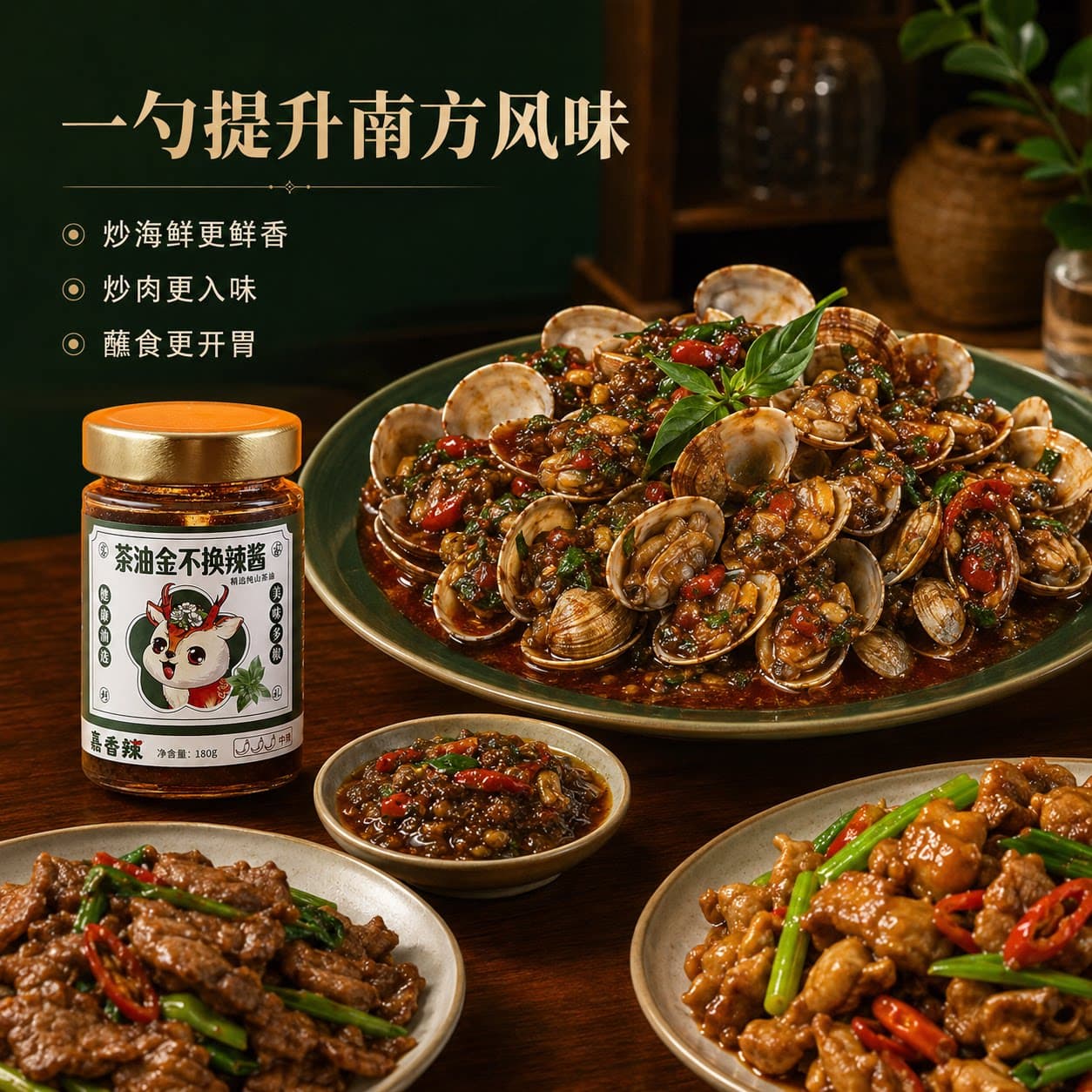 茶油金不换酱罗勒香辣酱调味酱南方特色下饭酱炒菜蘸料海鲜佐餐酱 - 缩略图4