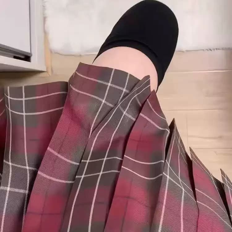 新款jk红色半身裙制服裙JK日系校供感学院风百褶裙女夏季短裙裙新 - 缩略图4