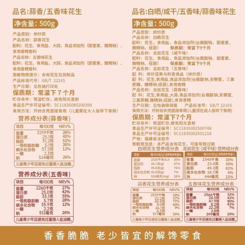 龙岩花生带壳蒜香味花生米熟五香味袋装年货炒货零食小吃休闲食品 - 缩略图5