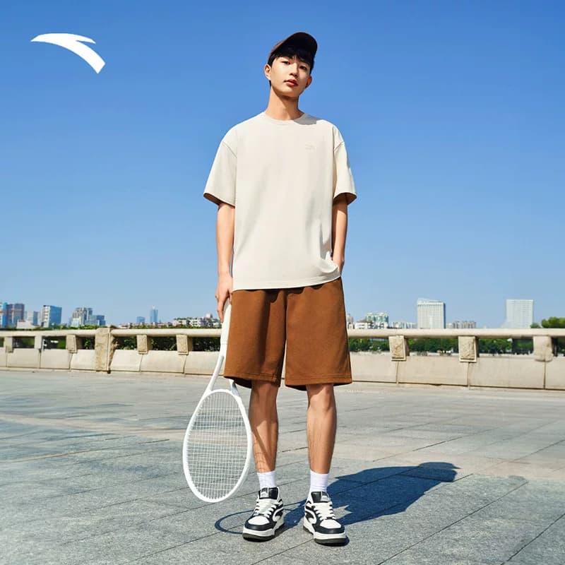 安踏短袖t恤男女同款夏季简约纯色圆领半袖宽松透气情侣休闲上衣 - 缩略图4