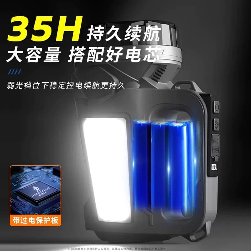 强光手电筒充电户外超亮超长续航LED家用工作巡逻手提应急探照灯 - 缩略图3