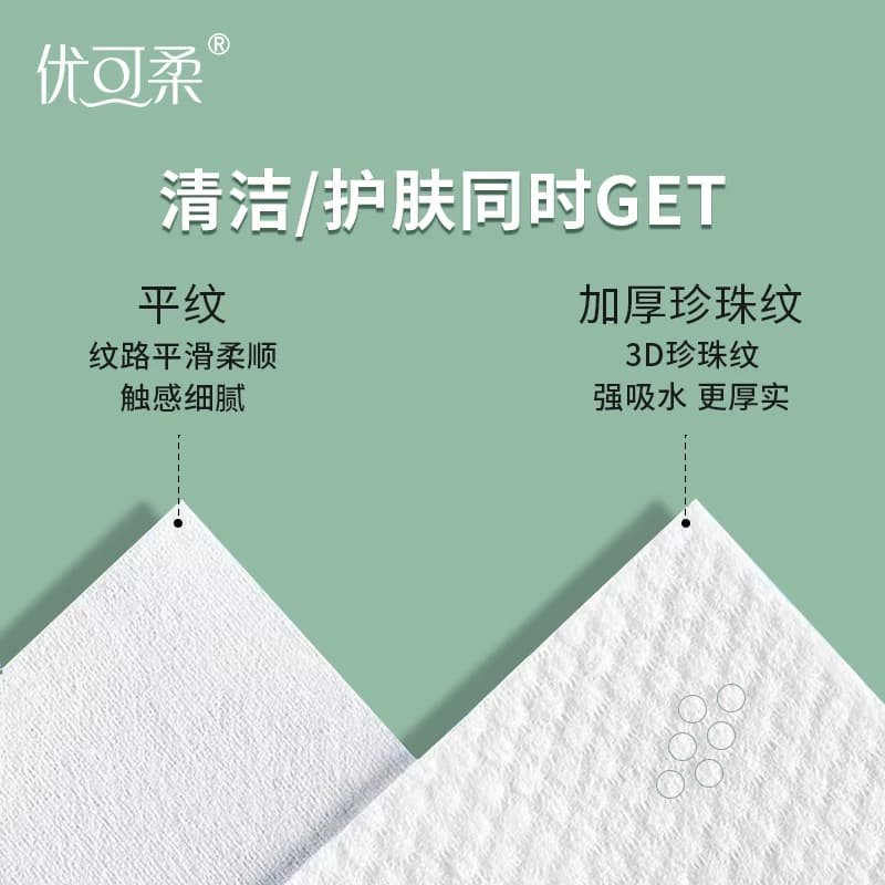 加厚抽取式洗脸巾一次性柔巾洁面巾女干湿两用优可柔 - 缩略图4
