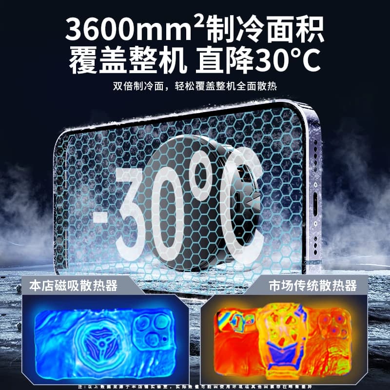 散热器苹果手机半导体水冷降温神器制冷冰封背夹磁吸式pro风扇适用华为iPhone小米黑鲨iqoo直播游戏专用充电 - 缩略图4