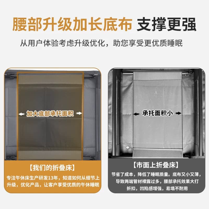 折叠床办公室午休躺椅神器简易便携医院陪护行军午睡床单人午休床 - 缩略图5