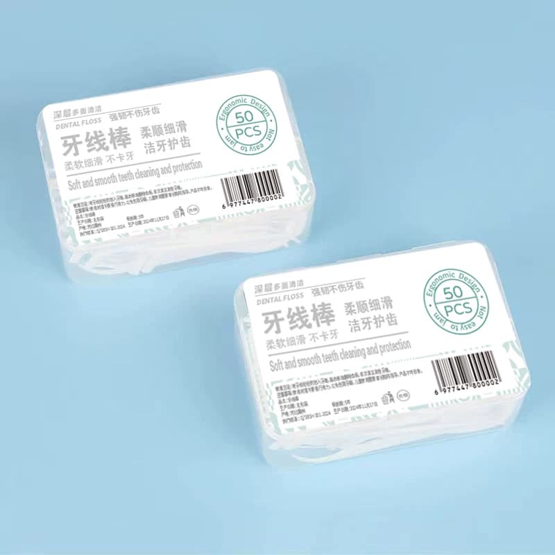 100支家庭装牙线独立包装牙签家用便携式口腔清洁一次性牙签牙线 - 缩略图2