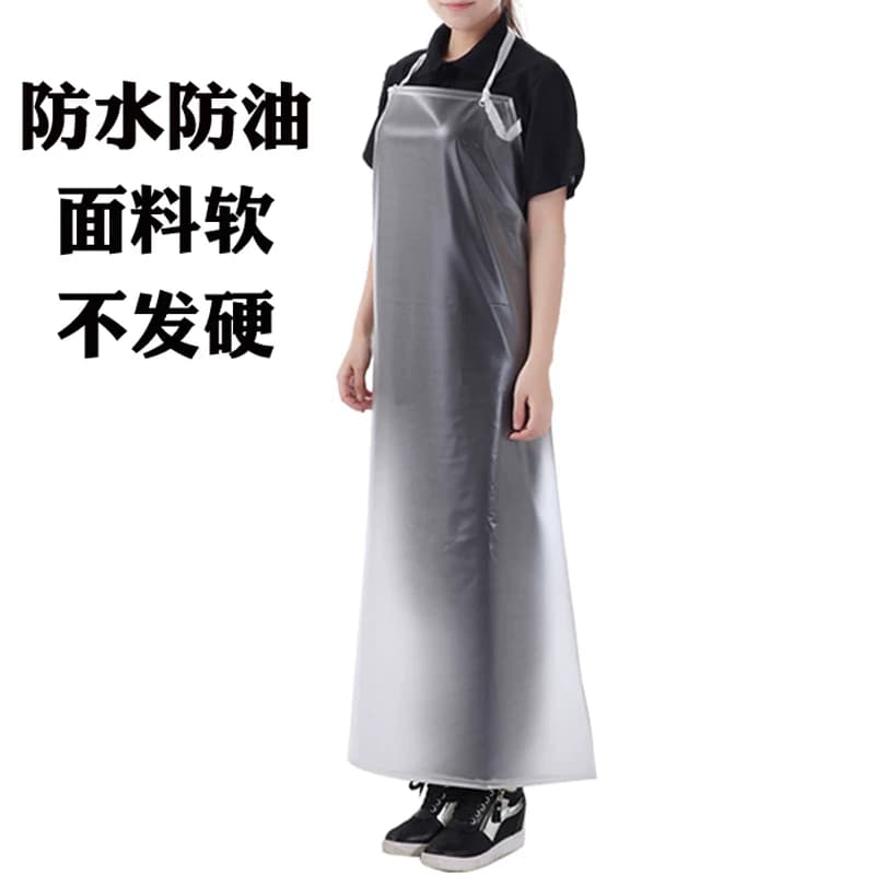厨房防水pvc无袖透明女加厚防油围裙工作服食品厂厚款薄款 - 缩略图2