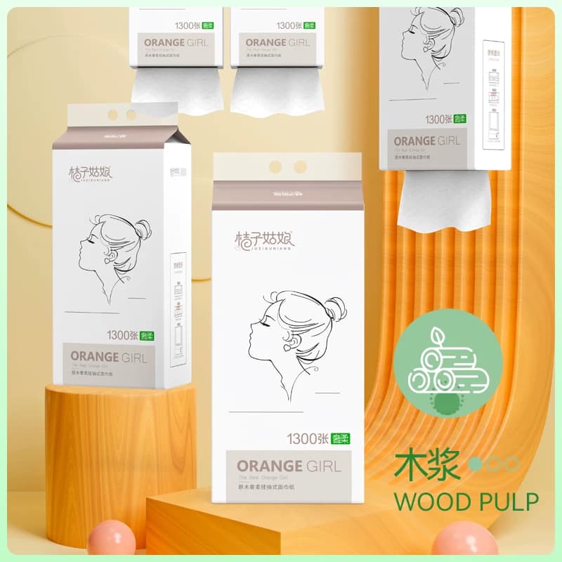 桔子姑娘悬挂抽纸挂式1300包家用纸巾加厚餐巾纸挂壁式卫生纸实惠 - 缩略图4