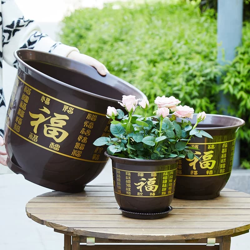 塑料花盆厂家直销专用盆栽仿陶瓷树脂大号包邮特价清仓耐用室内 - 缩略图4