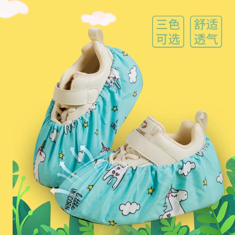 儿童布鞋套家用室内可反复洗使用厚防滑底卡通小学生电脑机房脚套 - 缩略图4