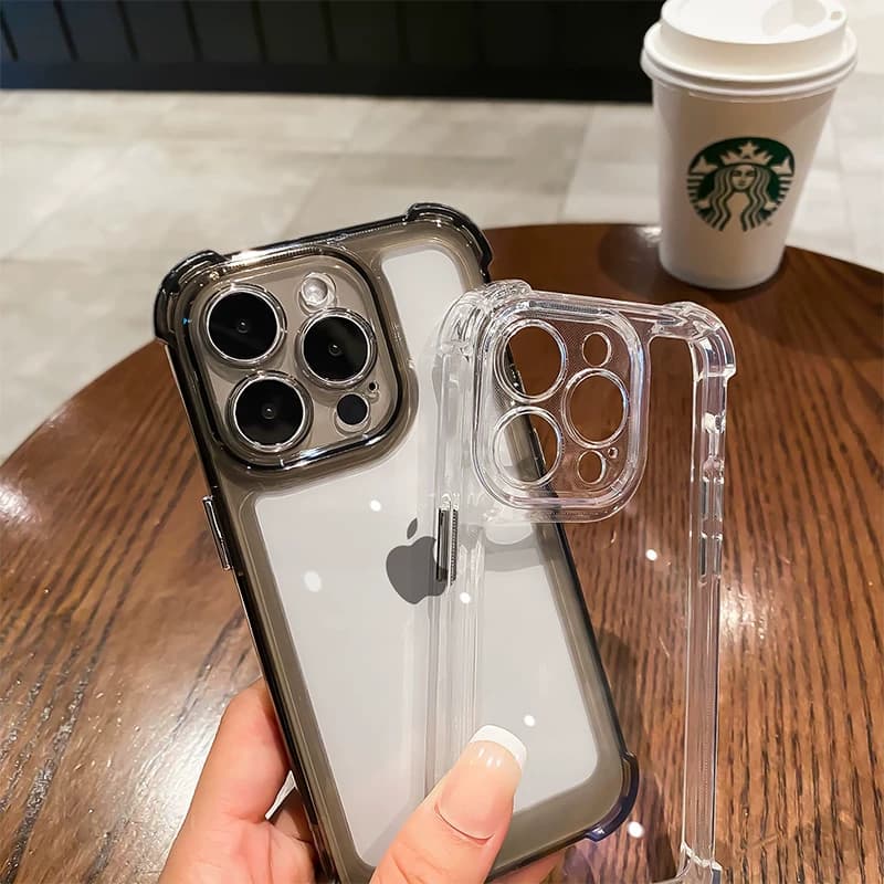 简约高级感适用苹果14手机壳17pro气囊iphone13透明16pro全包max防摔14promax硅胶11/12男x/xr/8plus女15pro - 缩略图3