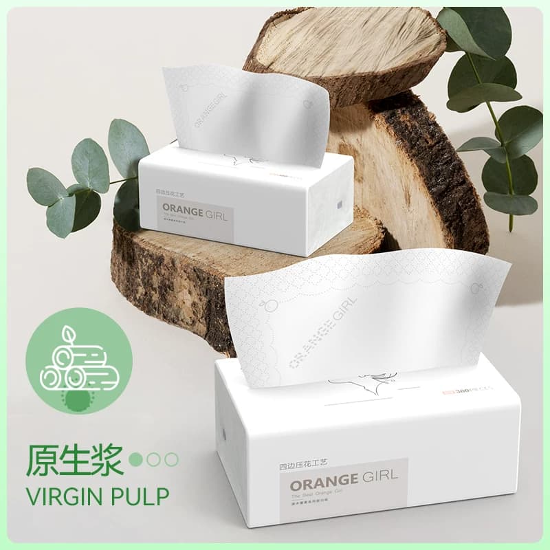 桔子姑娘抽纸380张中包加厚餐巾纸家用面巾纸母婴用纸商超同款 - 缩略图4
