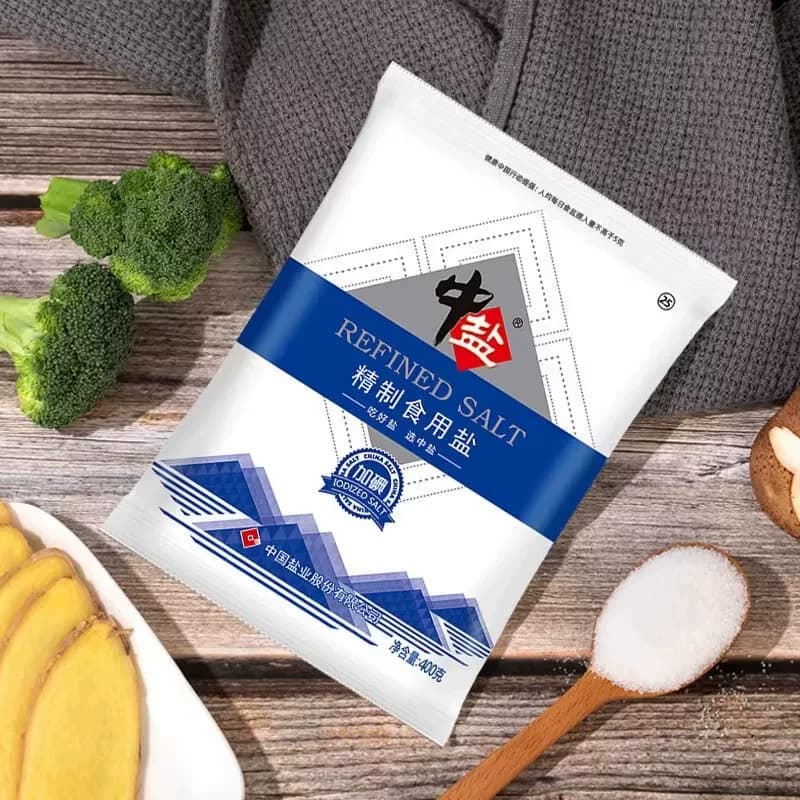 中盐新日期精制加碘食用盐400g/袋厨房家用烹饪调味食用盐 - 缩略图4