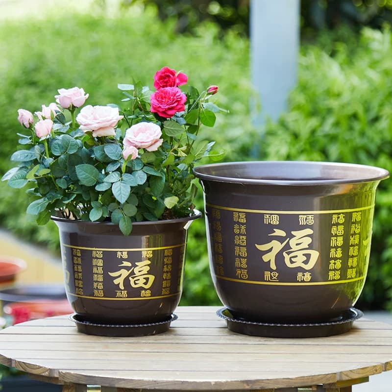 塑料花盆厂家直销专用盆栽仿陶瓷树脂大号包邮特价清仓耐用室内 - 缩略图2