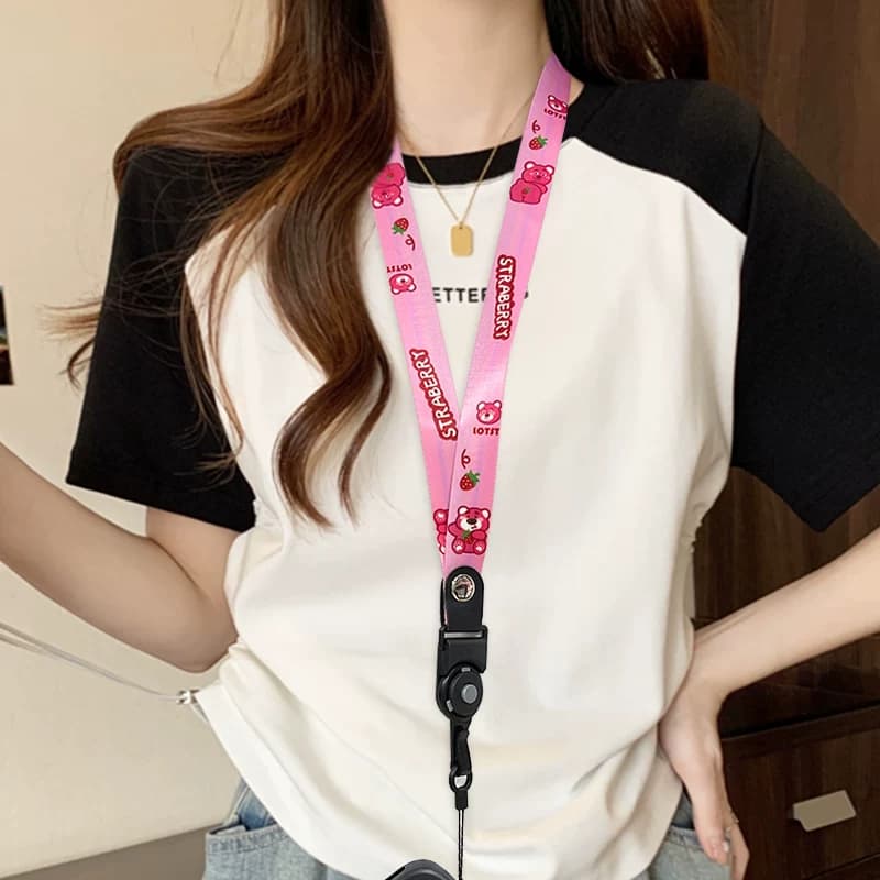 手机壳潮牌挂绳男女款挂脖舒适不勒脖新款手机壳草莓熊指环绳子可拆卸吊绳结实耐用网红库洛米高级个性通用 - 缩略图4