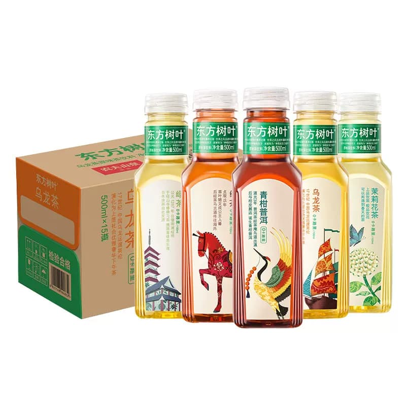 农夫山泉东方树叶500ml*9瓶茉莉花茶青柑普洱茶饮料整箱白茶绿茶 - 缩略图3
