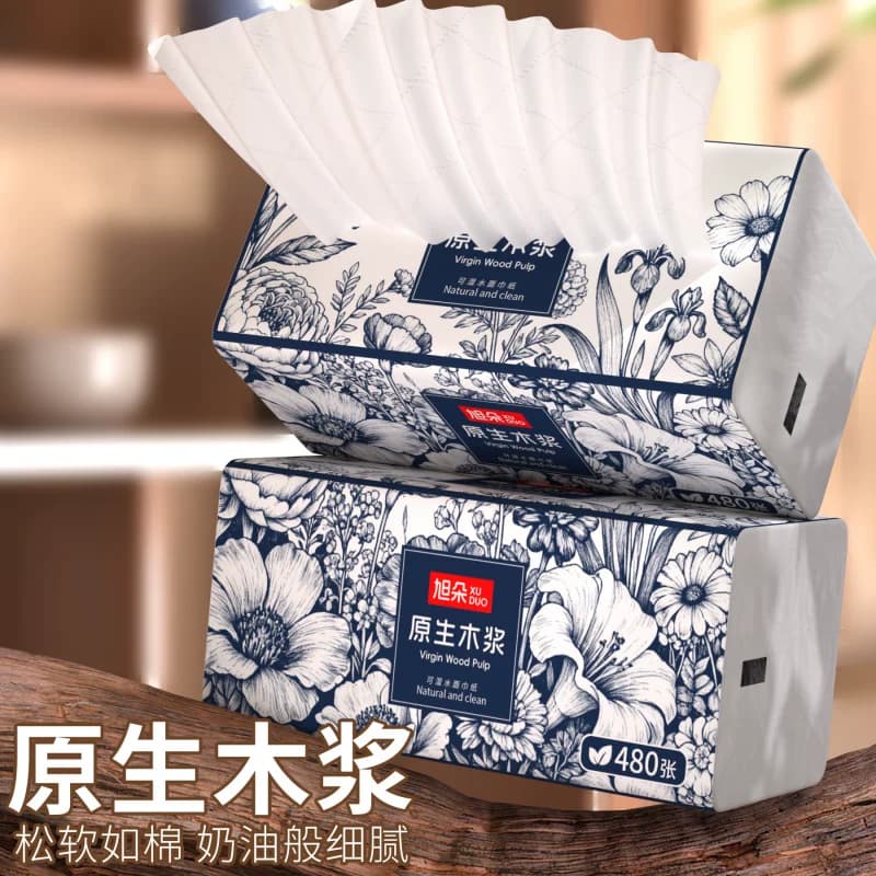 旭朵480张42大包整箱批家用实惠装抽纸巾擦手纸餐巾纸卫生纸厕纸 - 缩略图4