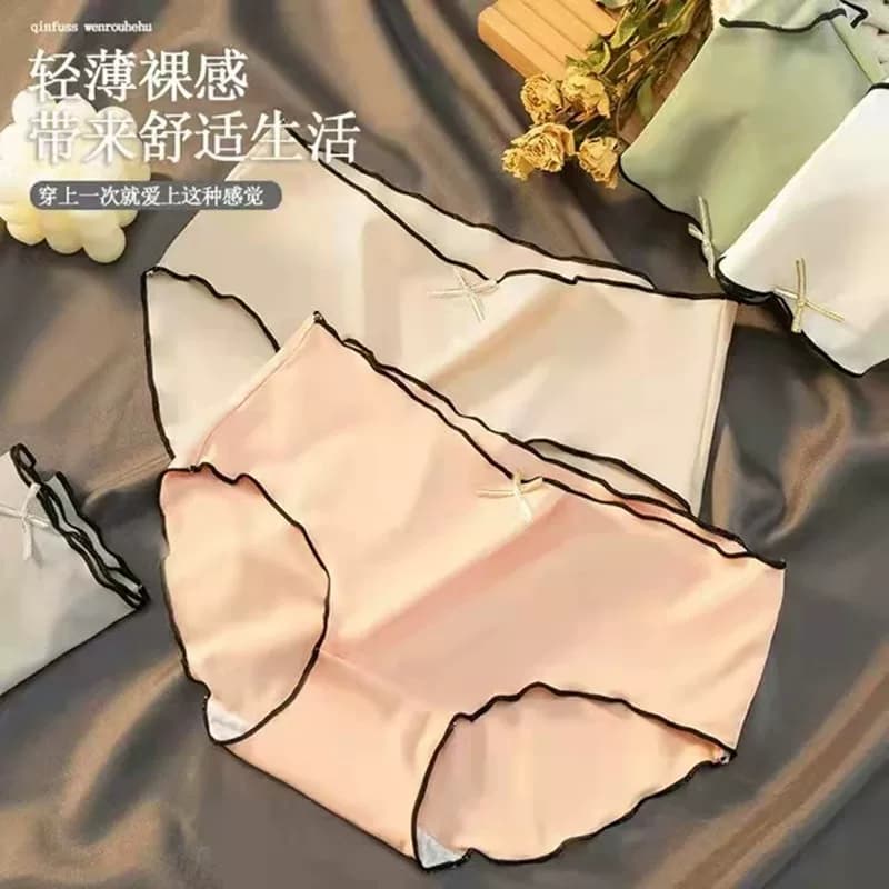 冰丝内裤女士无痕抗菌全纯棉裆少女生纯欲三角短裤头收腹裸睡抑菌 - 缩略图3