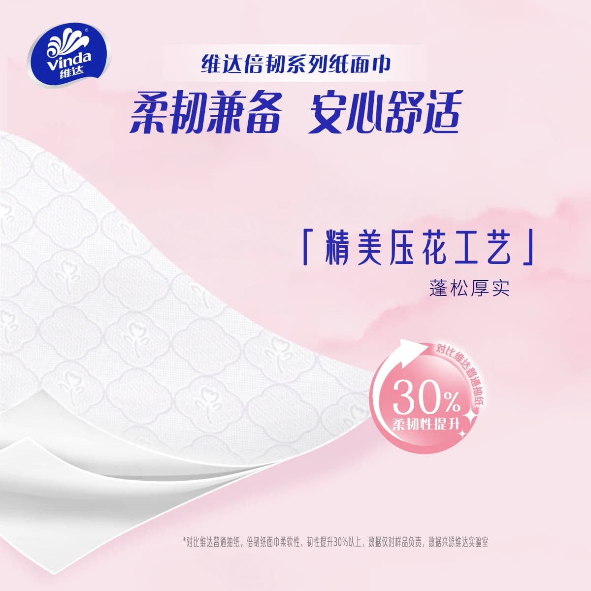 维达10包抽纸纸巾100抽压花家用实惠纸抽大包餐巾纸卫生纸面巾纸 - 缩略图2