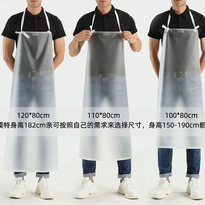 厨房防水pvc无袖透明女加厚防油围裙工作服食品厂厚款薄款 - 缩略图4