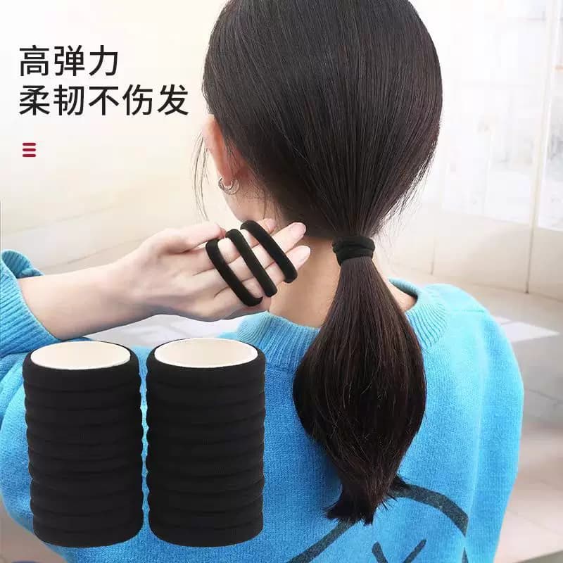 【30条】黑色无接缝高弹力发圈 - 缩略图4