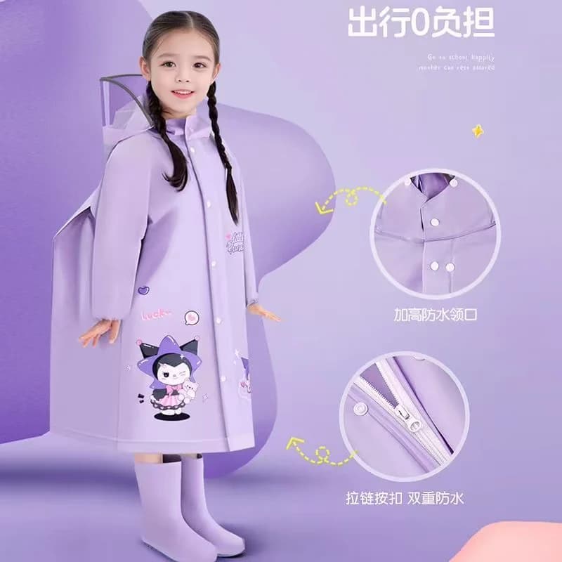 雨衣儿童女孩男童全身防水幼儿园小学生上学专用带书包位雨披暴雨 - 缩略图4