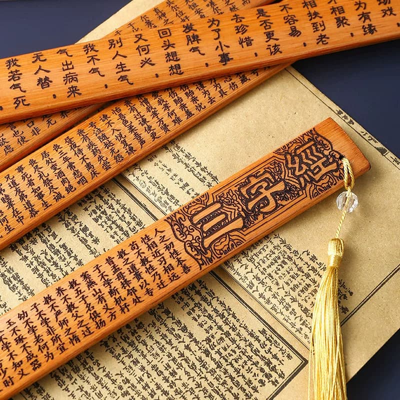 不伤人加厚教鞭教尺家用竹条教师专用尺子女教棍国学劝学莫生气弟子规三字经家训小学生竹戒女戒律百家姓 - 缩略图4