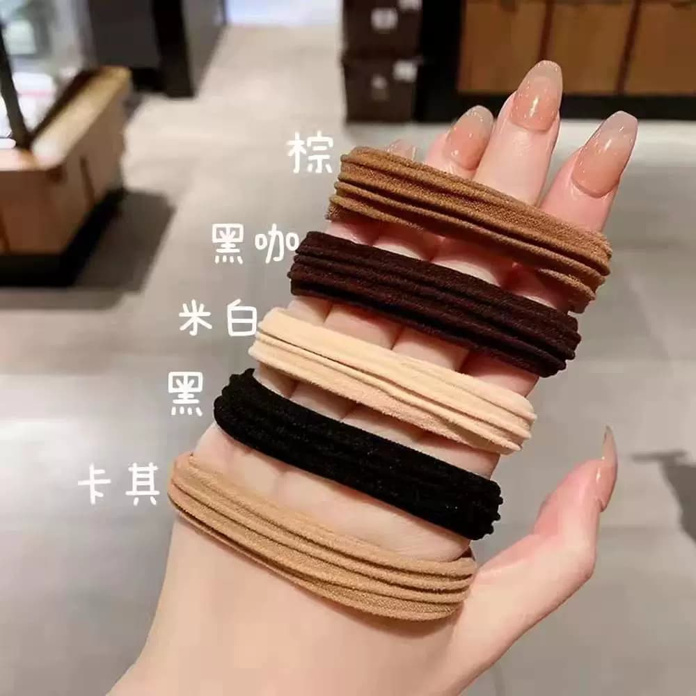 【20条】装奶茶色无缝高弹发圈 - 缩略图3