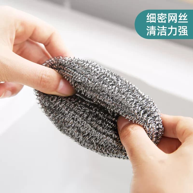 不掉渣钢丝球厨房清洁刷清洁球不掉丝家用洗专用特大号手柄餐具 - 缩略图3