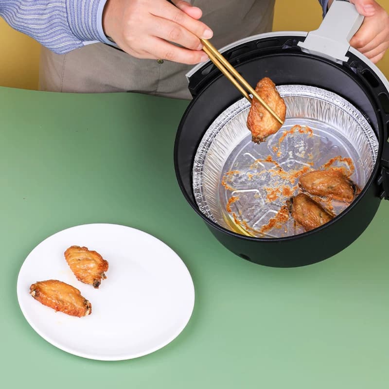 空气炸锅专用纸锡纸盘家用烤盘食品级吸油纸圆碗烤箱锡箔纸盒烘烤 - 缩略图3