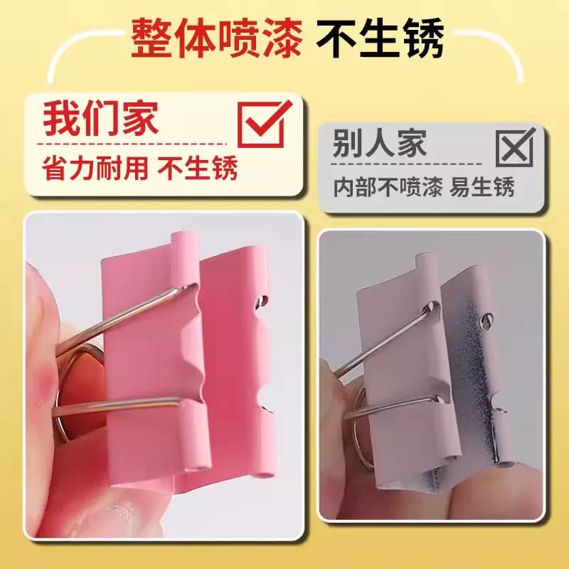 彩色燕尾夹长尾夹大号中号小号票据铁夹子办公用品文件夹文件试卷收纳固定书面书本文具夹凤尾雁尾强力夹开学 - 缩略图3