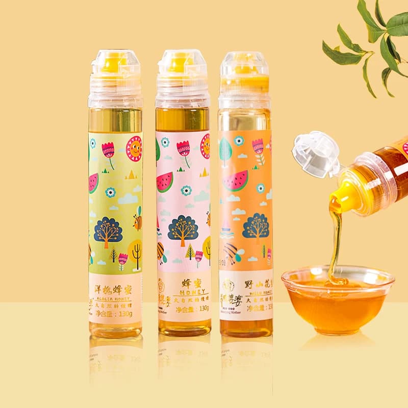 养蜂婆婆蜂蜜纯正天然洋槐花蜜百花蜜挤压小瓶便携蜂蜜小包装130g - 缩略图3