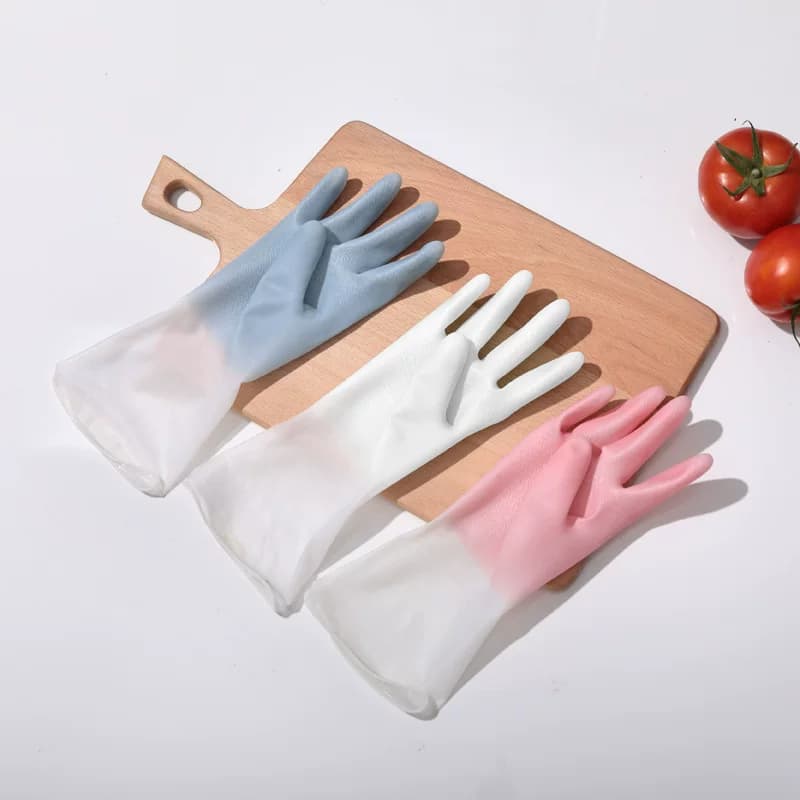 用洗碗手套耐用防水橡胶乳胶厨房刷碗洗衣服干活家务清洁防滑洗菜 - 缩略图4