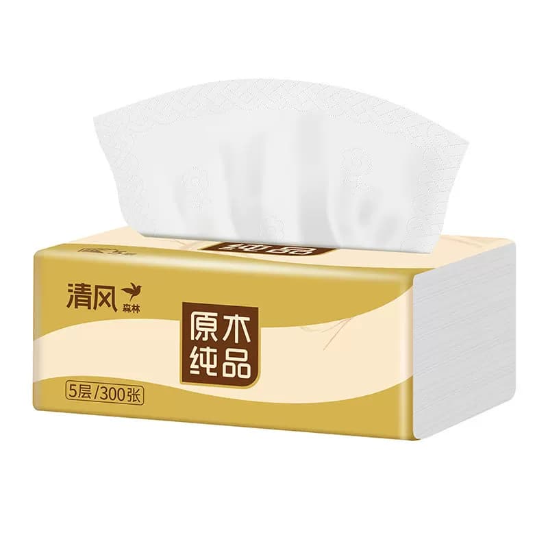 清风森林抽纸5层加厚300张卫生纸家用餐巾纸面巾纸实惠装 - 缩略图5