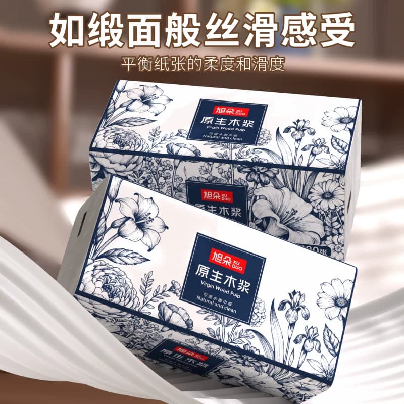 旭朵480张42大包整箱批家用实惠装抽纸巾擦手纸餐巾纸卫生纸厕纸 - 缩略图5