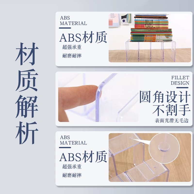 亚克力书立架桌面书架置物架分隔板阅读架书夹桌上书本收纳神器立架收纳学生架放书夹分类整理透明资料书籍 - 缩略图3