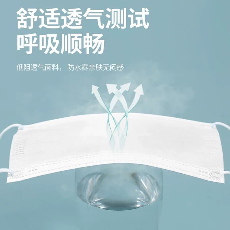 康明雅100只白色医用口罩一次性医疗口罩三层正品独立包装男女 - 缩略图4