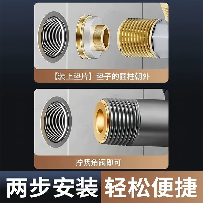 黄铜芯替代免生料带密封垫片角阀水龙头四分快速安装防漏硅胶垫圈 - 缩略图4