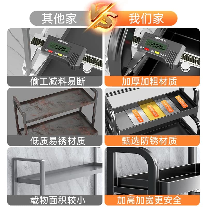 厨房置物架置物架多功能调料品架厨房盐调味罐收纳盒台面调料架子 - 缩略图5