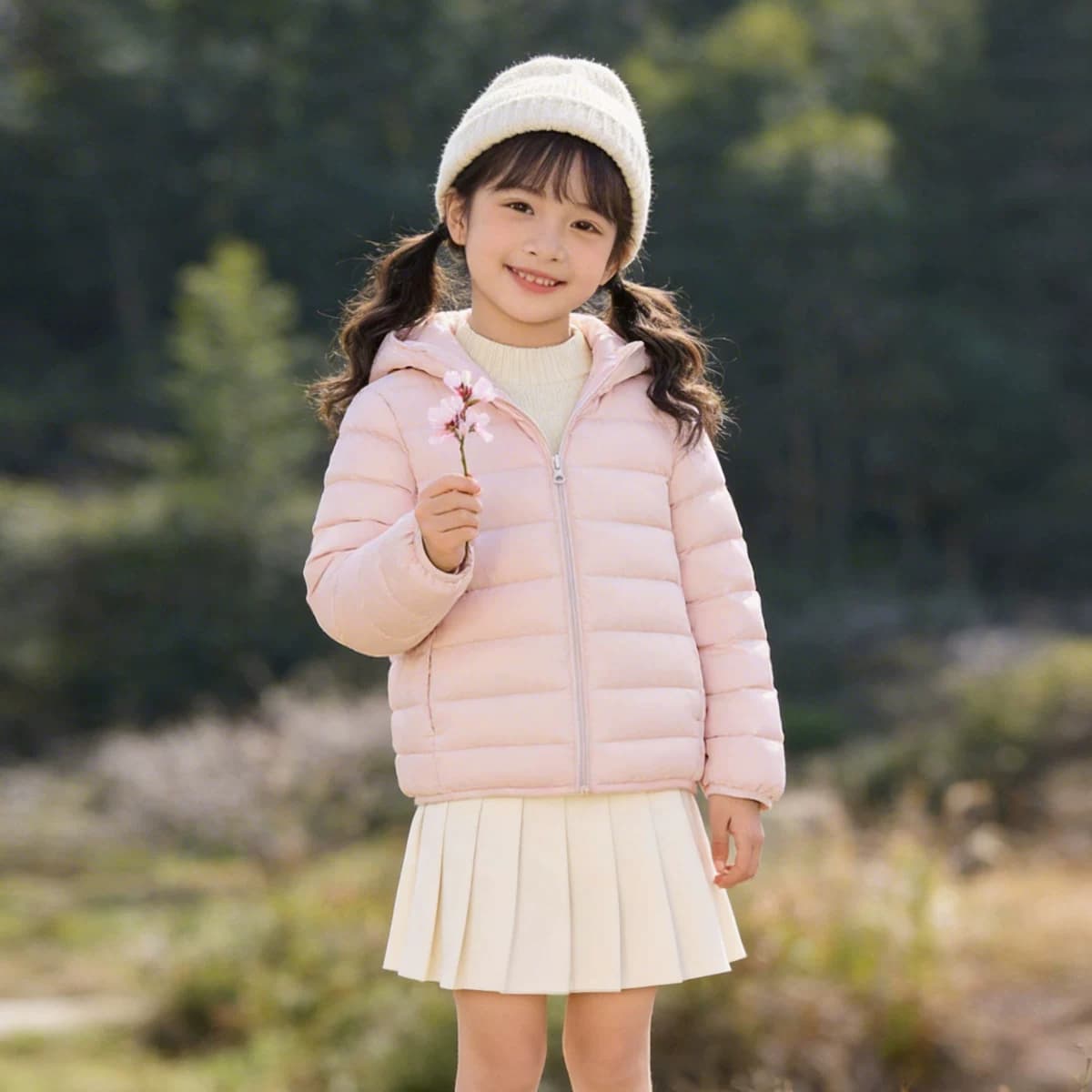 雪中飞2026夏新款男女童连帽经典排骨羽绒纯色简约百搭舒适 - 缩略图2
