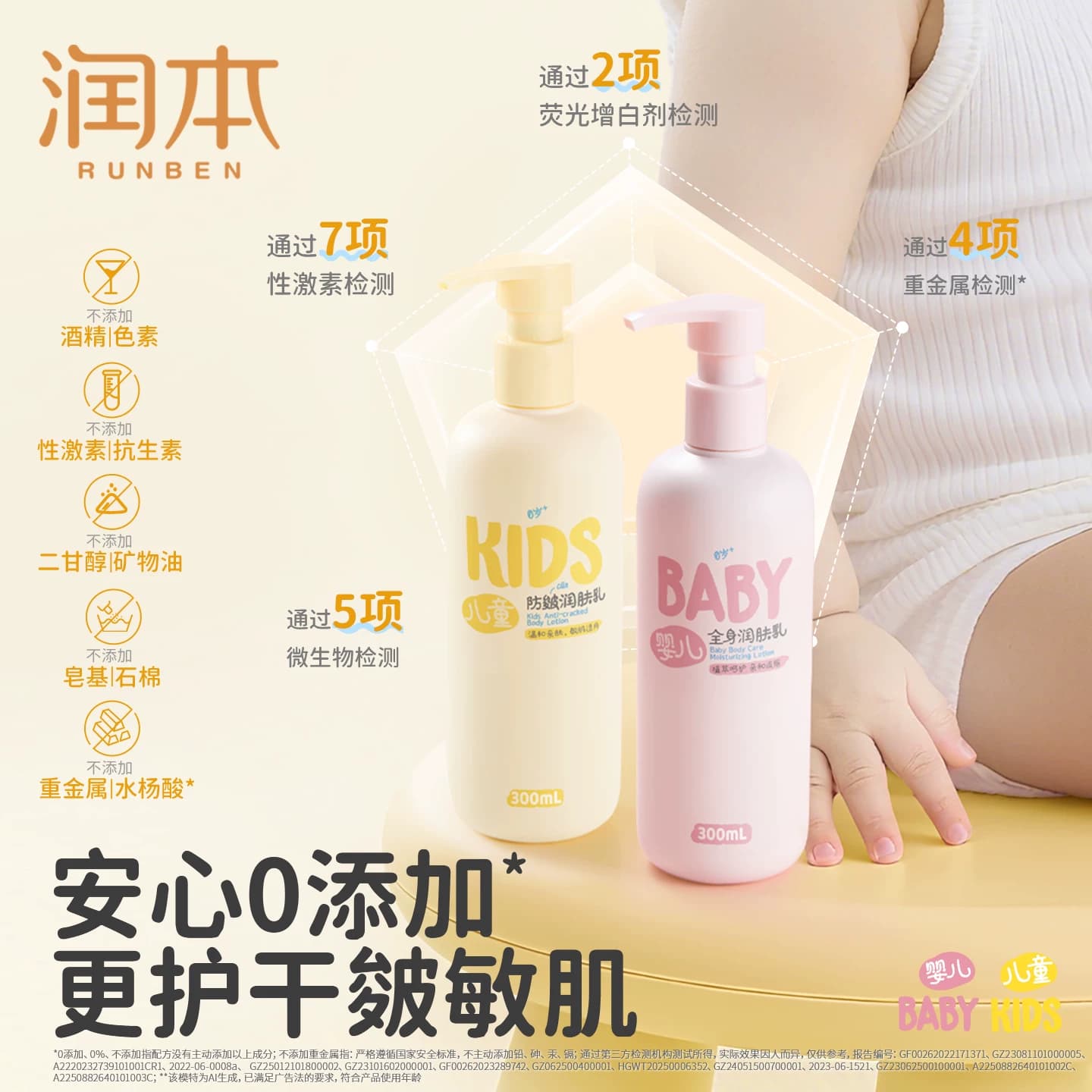 润本儿童身体乳干燥保湿滋润春夏润肤乳婴儿全身专用新生宝宝面霜 - 缩略图5