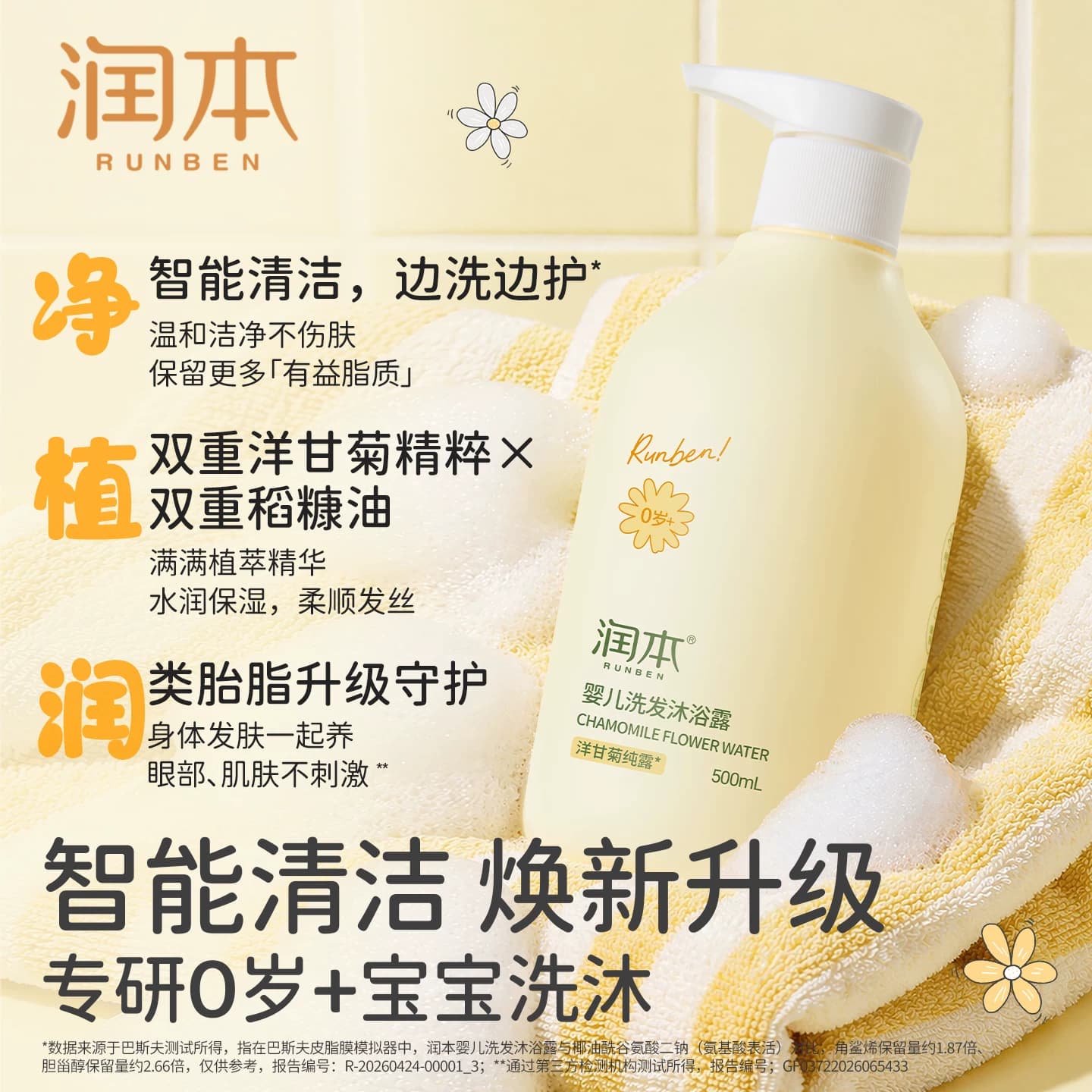 润本洋甘菊儿童沐浴露洗发水二合一婴儿宝宝沐浴液洗头专用男女童 - 缩略图5