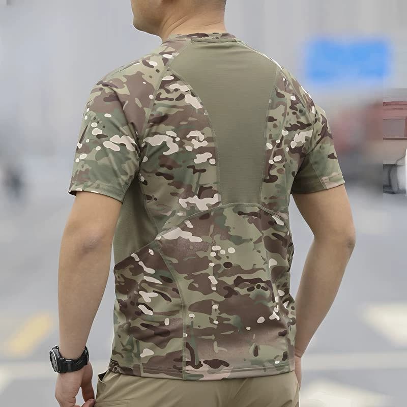 2026新款摩羯户外战术速干t恤男夏透气弹力运动跑步登山迷彩短袖 - 缩略图5