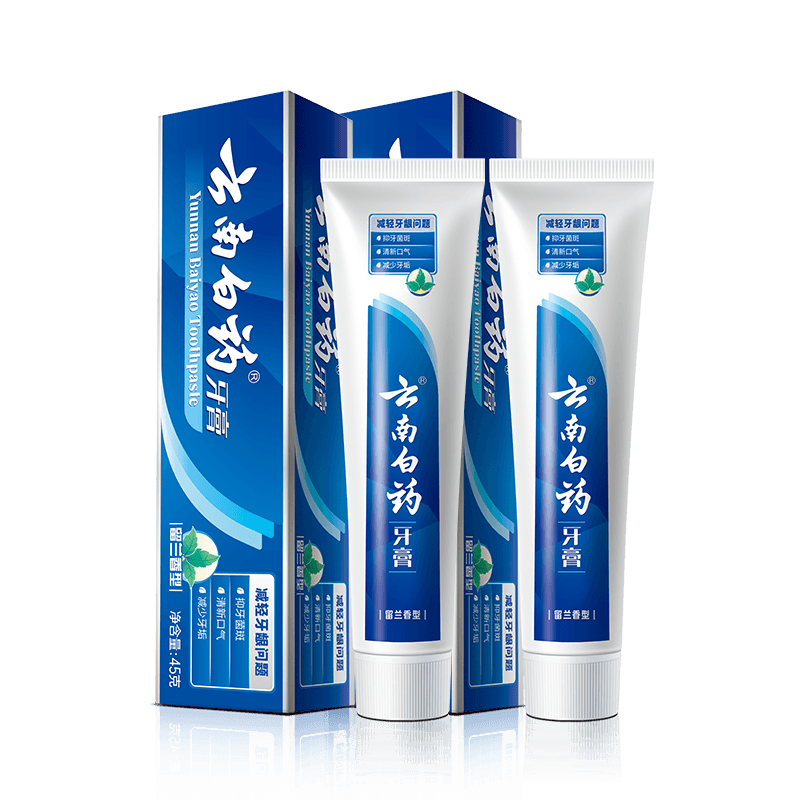 云南白药牙膏留兰香型45g*2支清新口气护龈减轻牙龈问题成人正品 - 缩略图2