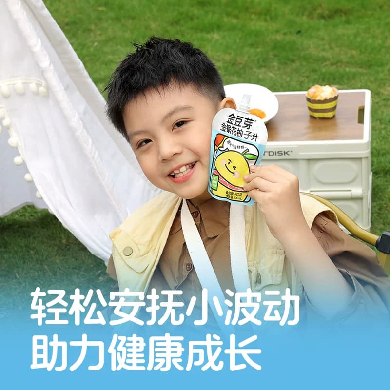 金豆芽金银花柚子汁礼盒小孩果汁饮料小袋分享装饮品健康无添加 - 缩略图4