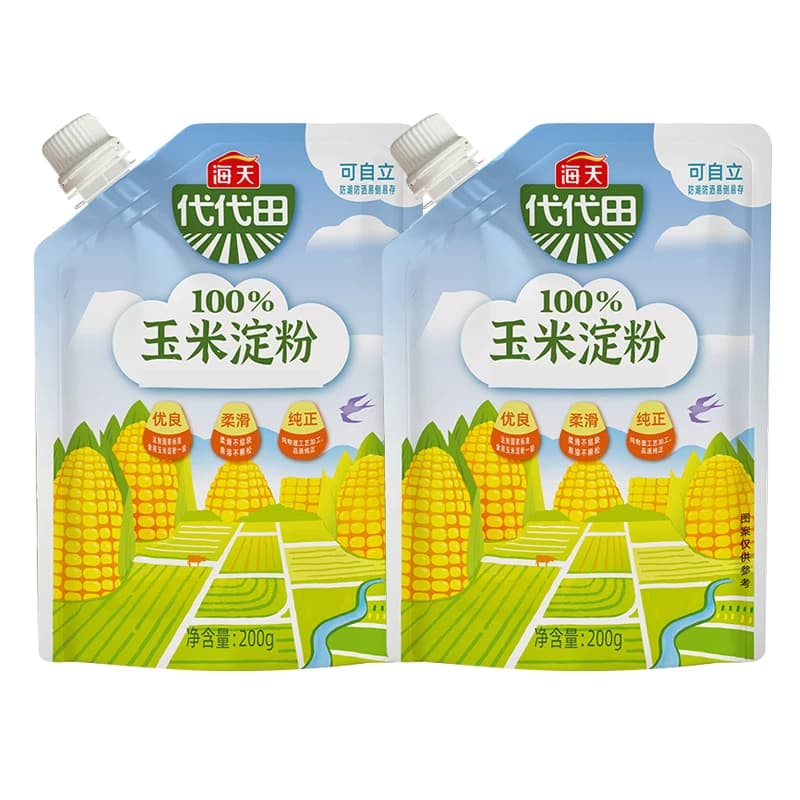 海天玉米淀粉200gx2袋一级玉米淀粉家用面粉生粉烘焙嫩肉烹饪勾芡 - 缩略图2