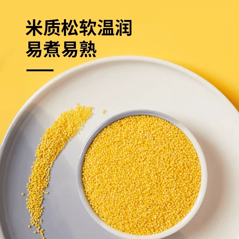 十月稻田黄小米五谷杂粮粗粮大米小米饭早餐杂粮粥 - 缩略图3