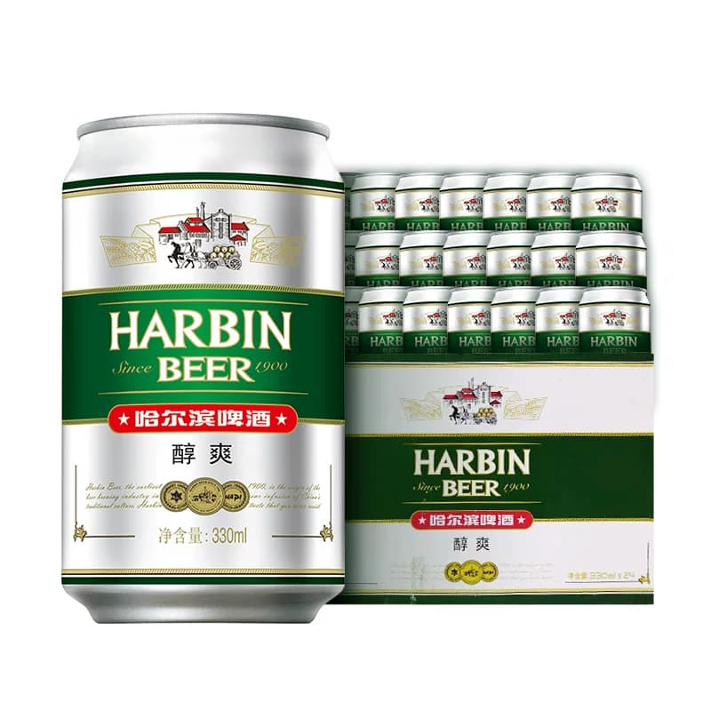 Harbin Beer/哈尔滨啤酒醇爽啤酒330ml*24听 冰爽哈啤9度整箱批发 - 缩略图2