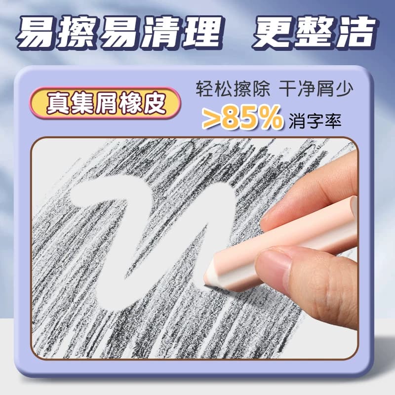 [全国26仓发货]得力纽赛橡皮擦无屑超干净不留痕橡皮檫小学生专用 - 缩略图5