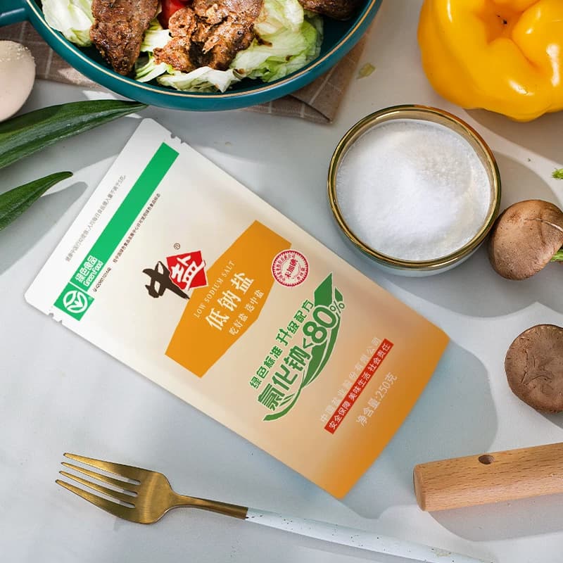 中盐无碘绿色低钠盐250g*5未加碘细盐家用食盐 - 缩略图3