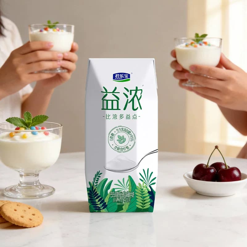 君乐宝益浓酸奶含膳食纤维原味常温酸奶整箱量贩装 - 缩略图3